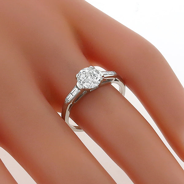 Antique GIA 1.07ct Diamond Engagement Ring