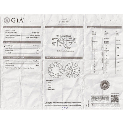 Antique GIA 1.14ct Diamond Engagement Ring