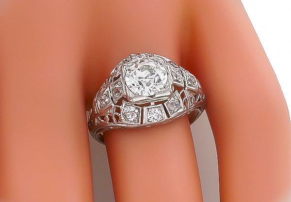 Antique GIA 1.15ct Diamond Engagement Ring