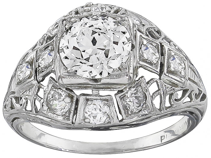 Antique GIA 1.15ct Diamond Engagement Ring