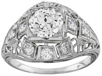 Antique GIA 1.15ct Diamond Engagement Ring