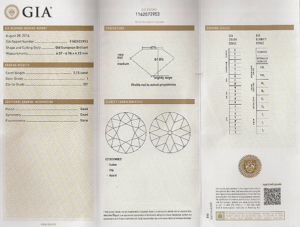 Antique GIA 1.15ct Diamond Engagement Ring