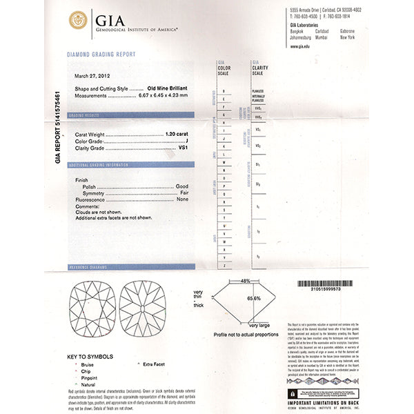 Antique GIA 1.20ct Diamond Engagement Ring