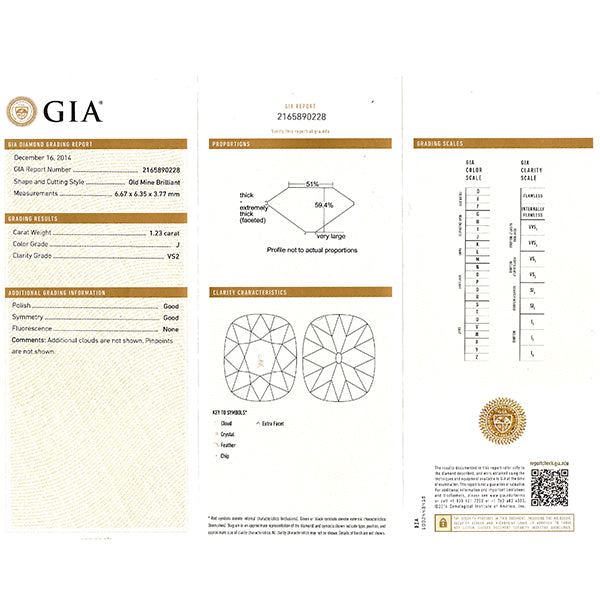 Antique GIA 1.23ct Diamond Engagement Ring