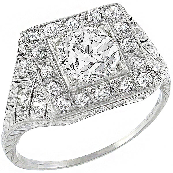 Antique GIA 1.24ct Diamond Engagement Ring
