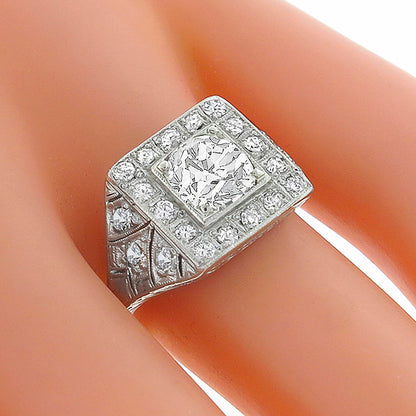 Antique GIA 1.24ct Diamond Engagement Ring