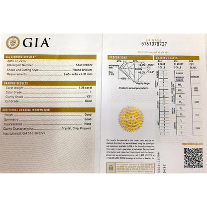 Antique GIA 1.25ct Diamond Engagement Ring