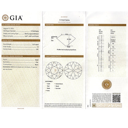 Antique  GIA  1.27ct Diamond Engagement Ring