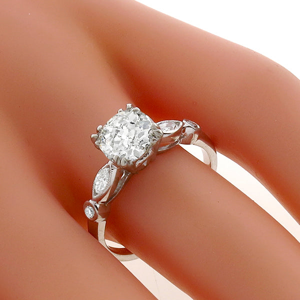 Antique GIA 1.32ct Diamond Engagement Ring