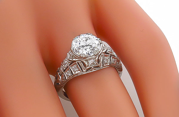 Antique GIA 1.34ct Diamond Engagement Ring
