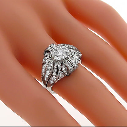 Antique GIA 1.47ct Diamond  Gold Ring