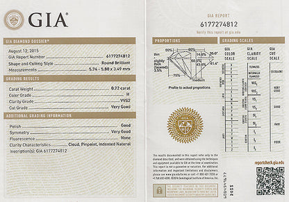 Antique GIA Certified 0.72ct Diamond Engagement Ring