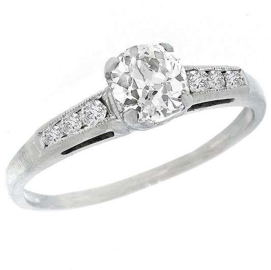 Antique GIA Certified 0.79ct Diamond Engagement Ring