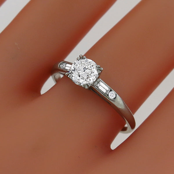Antique GIA Certified 0.87ct Diamond Engagement Ring