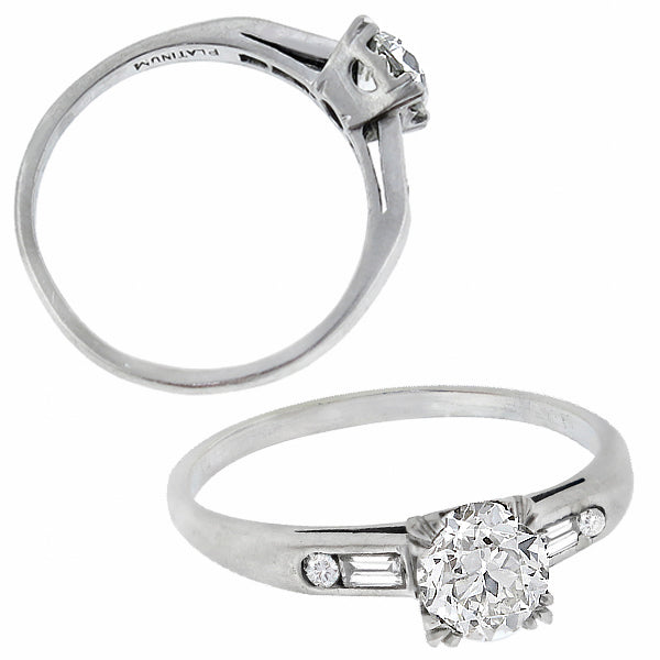 Antique GIA Certified 0.87ct Diamond Engagement Ring