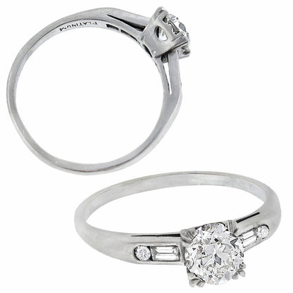 Antique GIA Certified 0.87ct Diamond Engagement Ring