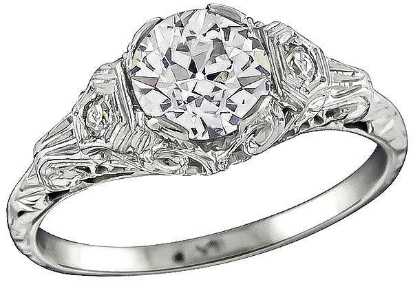 Antique GIA Certified 1.03ct Diamond Engagement Ring