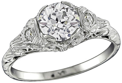 Antique GIA Certified 1.03ct Diamond Engagement Ring