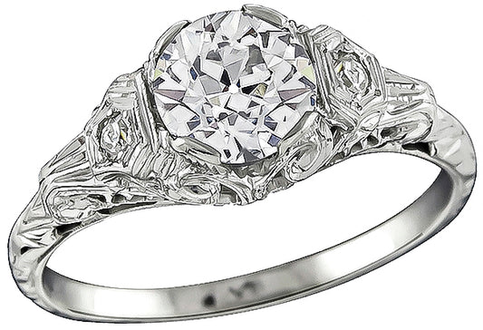 Antique GIA Certified 1.03ct Diamond Engagement Ring