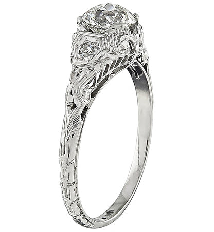 Antique GIA Certified 1.03ct Diamond Engagement Ring