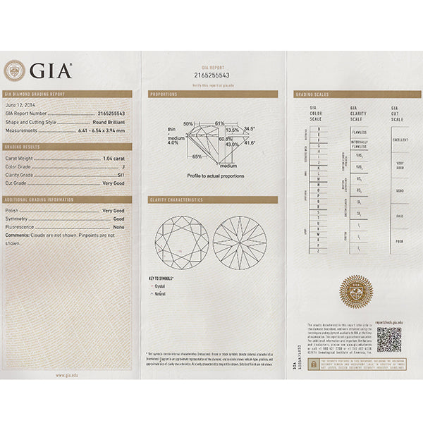 Antique GIA Certified 1.04ct Diamond Engagement Ring