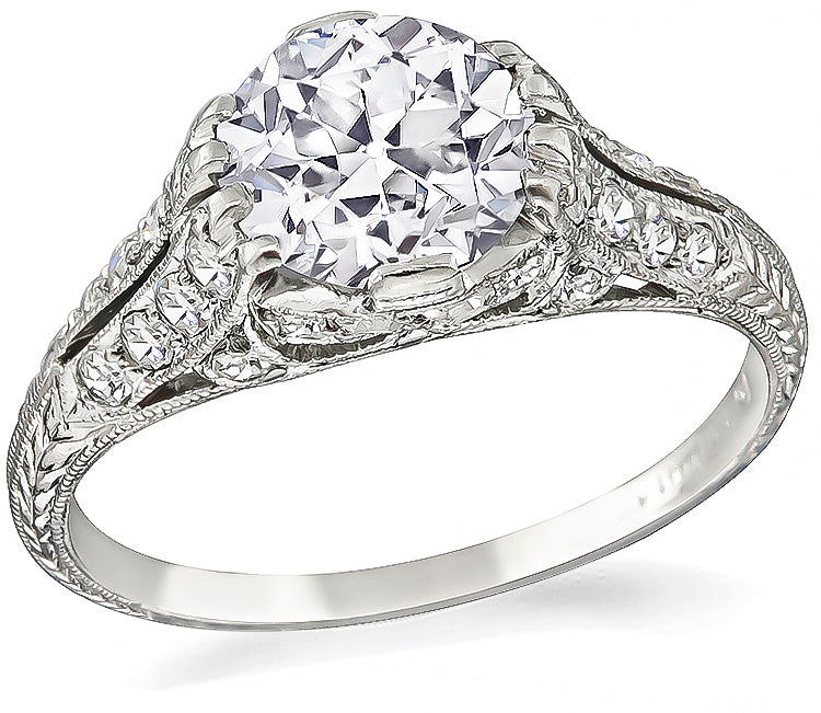 Antique GIA Certified 1.26ct Diamond Engagement Ring
