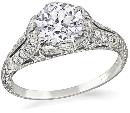 Antique GIA Certified 1.26ct Diamond Engagement Ring