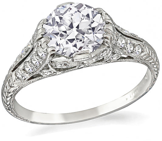 Antique GIA Certified 1.26ct Diamond Engagement Ring