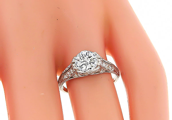 Antique GIA Certified 1.26ct Diamond Engagement Ring