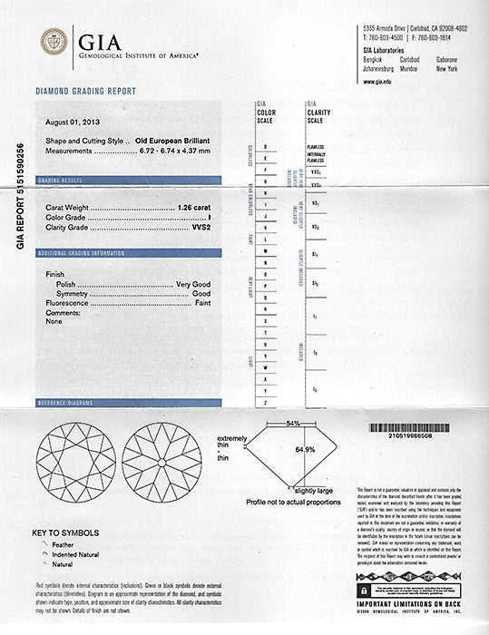 Antique GIA Certified 1.26ct Diamond Engagement Ring