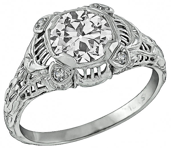 Antique GIA Certified 1.27ct Diamond Engagement Ring