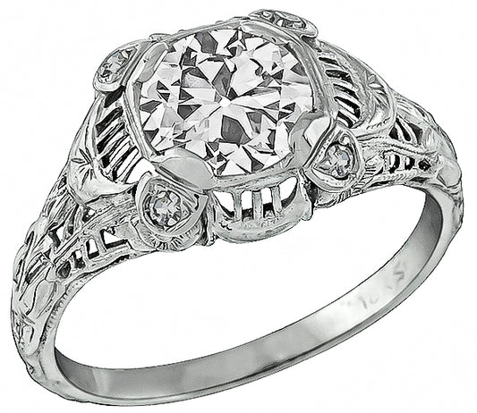 Antique GIA Certified 1.27ct Diamond Engagement Ring