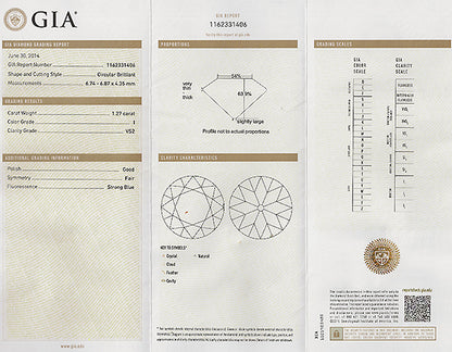 Antique GIA Certified 1.27ct Diamond Engagement Ring