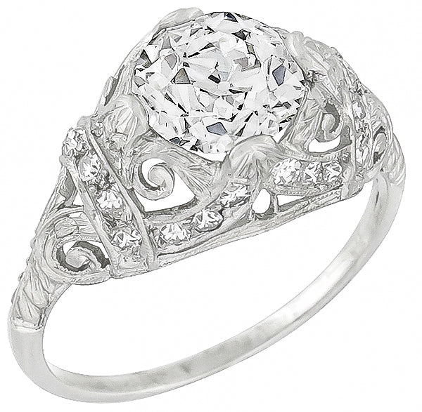 Antique GIA Certified 1.43ct Diamond Engagement Ring