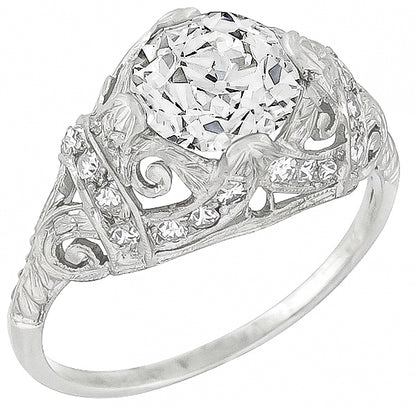 Antique GIA Certified 1.43ct Diamond Engagement Ring