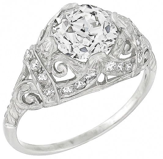 Antique GIA Certified 1.43ct Diamond Engagement Ring