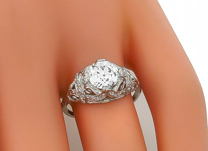 Antique GIA Certified 1.43ct Diamond Engagement Ring