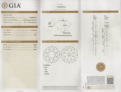 Antique GIA Certified 1.43ct Diamond Engagement Ring