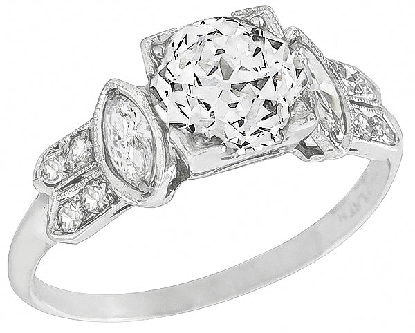 Antique GIA Certified 1.60ct Diamond Engagement Ring