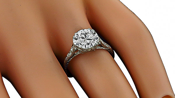 Antique GIA Certified 2.09ct Diamond Engagement Ring