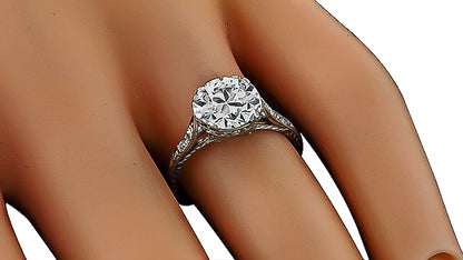 Antique GIA Certified 2.09ct Diamond Engagement Ring