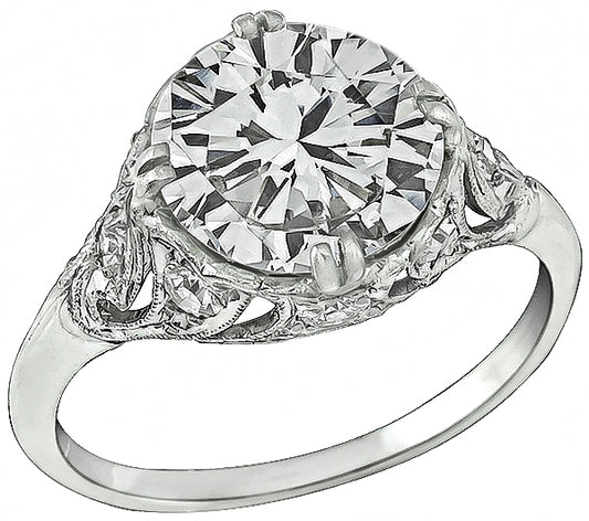 Antique GIA Certified 2.27ct Diamond Engagement Ring