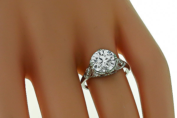 Antique GIA Certified 2.27ct Diamond Engagement Ring