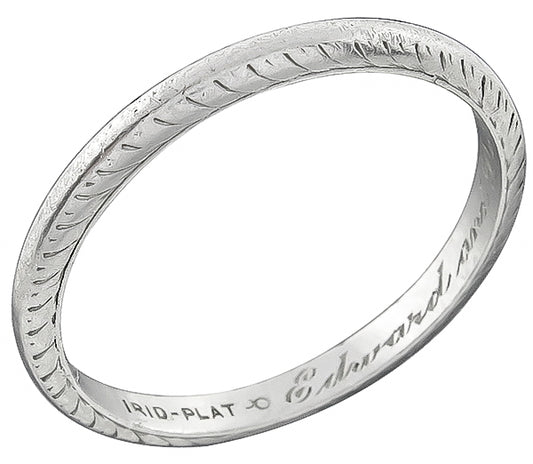 Antique  Platinum Wedding Band