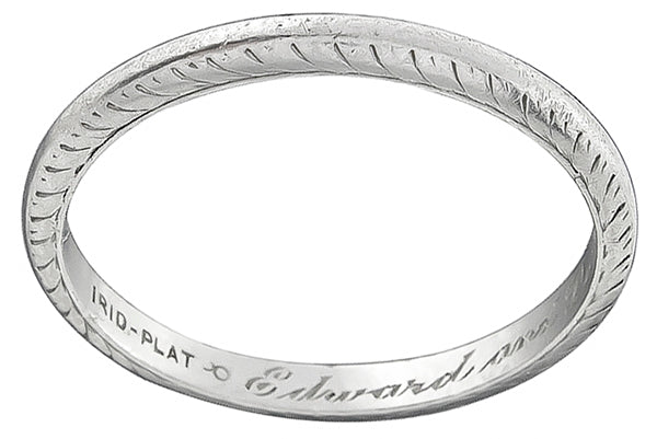 Antique  Platinum Wedding Band