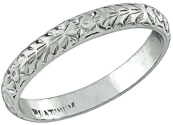 Antique Platinum Wedding Band