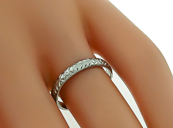 Antique Platinum Wedding Band