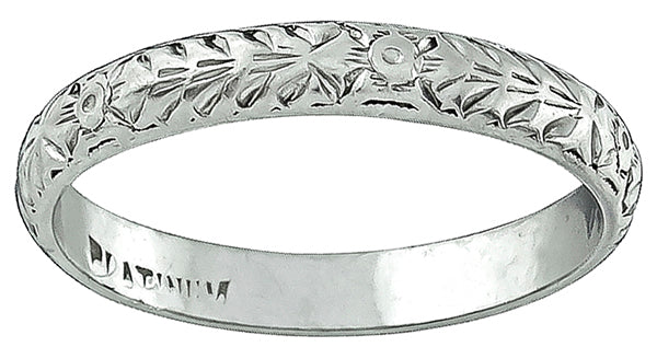 Antique Platinum Wedding Band