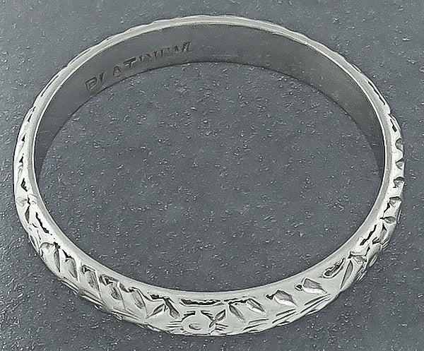 Antique Platinum Wedding Band