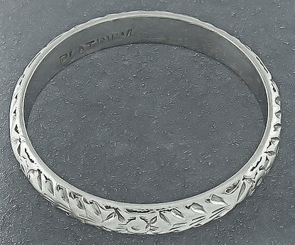 Antique Platinum Wedding Band
